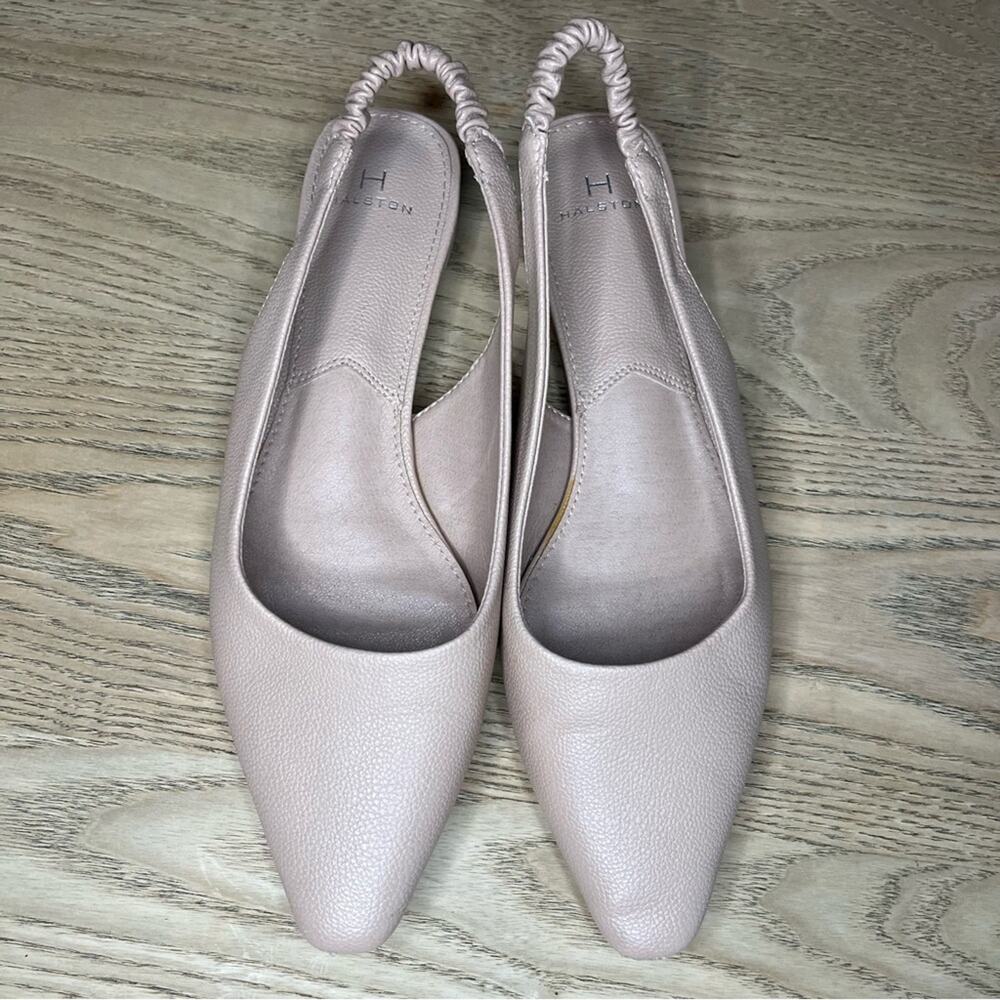H by Halston Heyden Nude Leather Slingback Pointed Toe Flats Women’s Size 8 - Picture 6 of 9